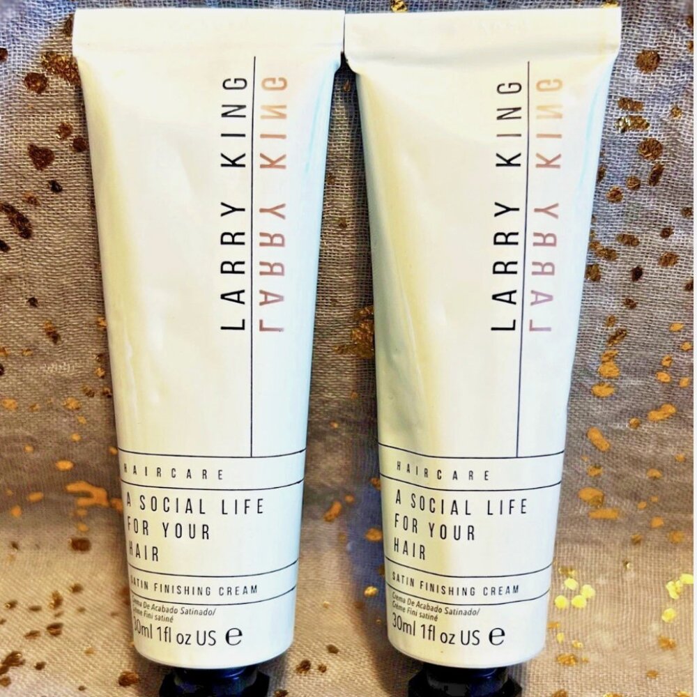 2x~Larry King~A Social Life For Your Hair~Satin Finishing Cream~Travel Size~NWOB